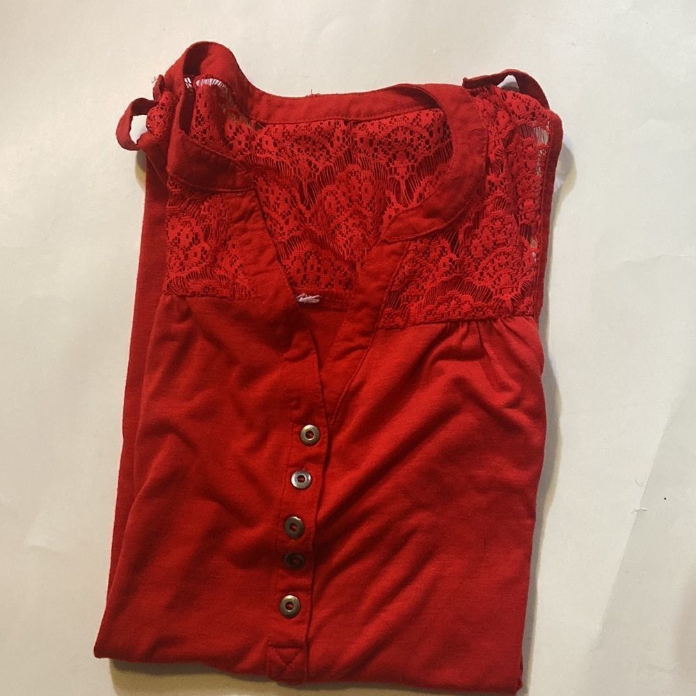 Red Women Blouse Size L